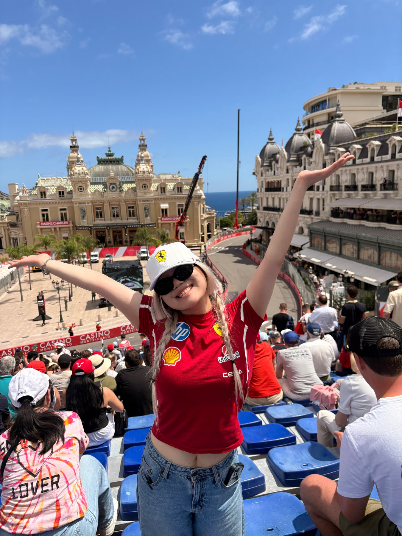 Elaine enjoying Formula 1 in Monaco