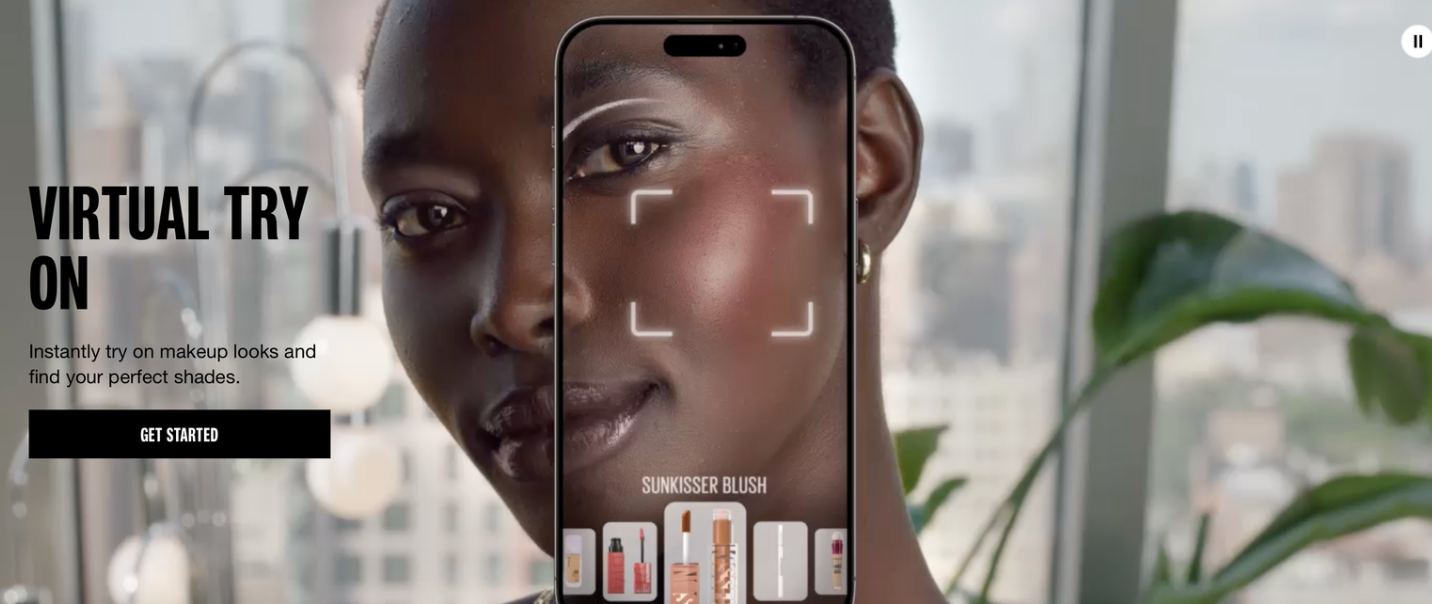 Virtual makeup try-on experience used to illustrate the research context